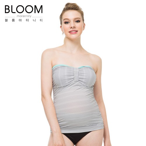 블룸마터니티 마린룩 수영복(투명 어깨끈 포함)